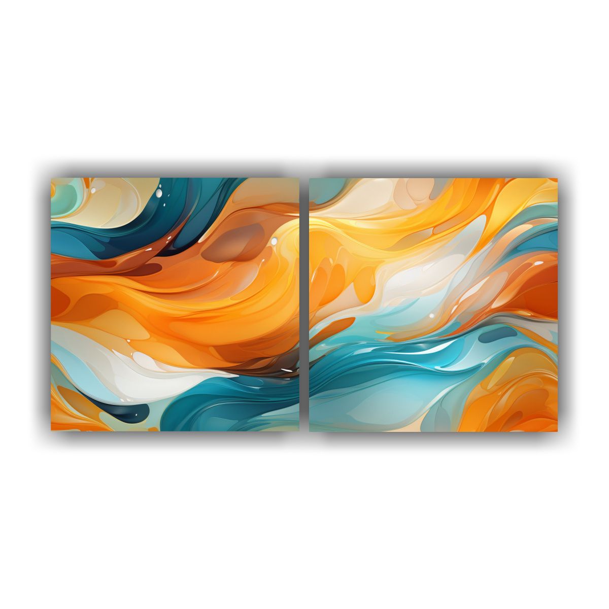 GENERICO - Cuadro Decorativo Con Formas Elípticas Llenas De Líquidos  160x80cm