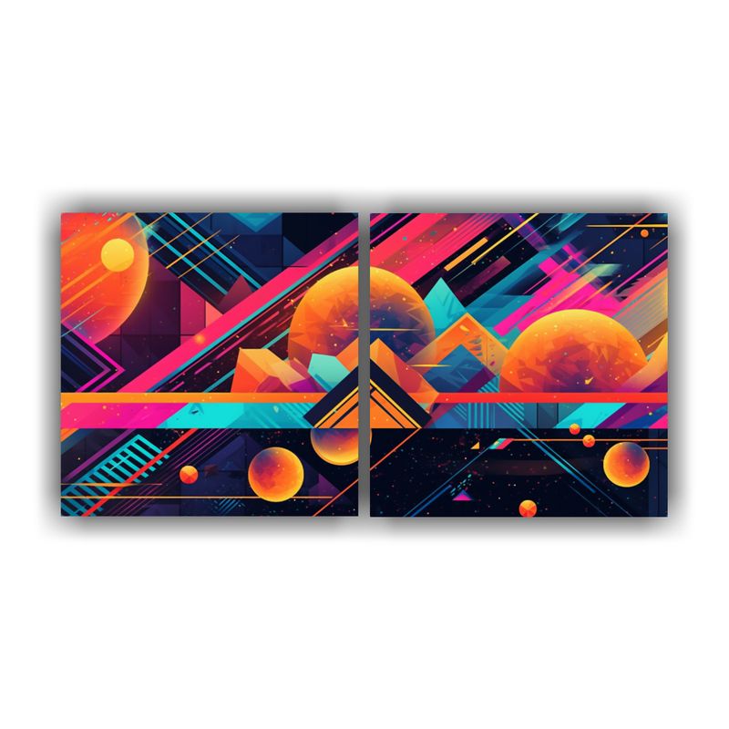 GENERICO - Artes Patron Intenso: Naturaleza Viva En Retro Futurismo 160x80cm