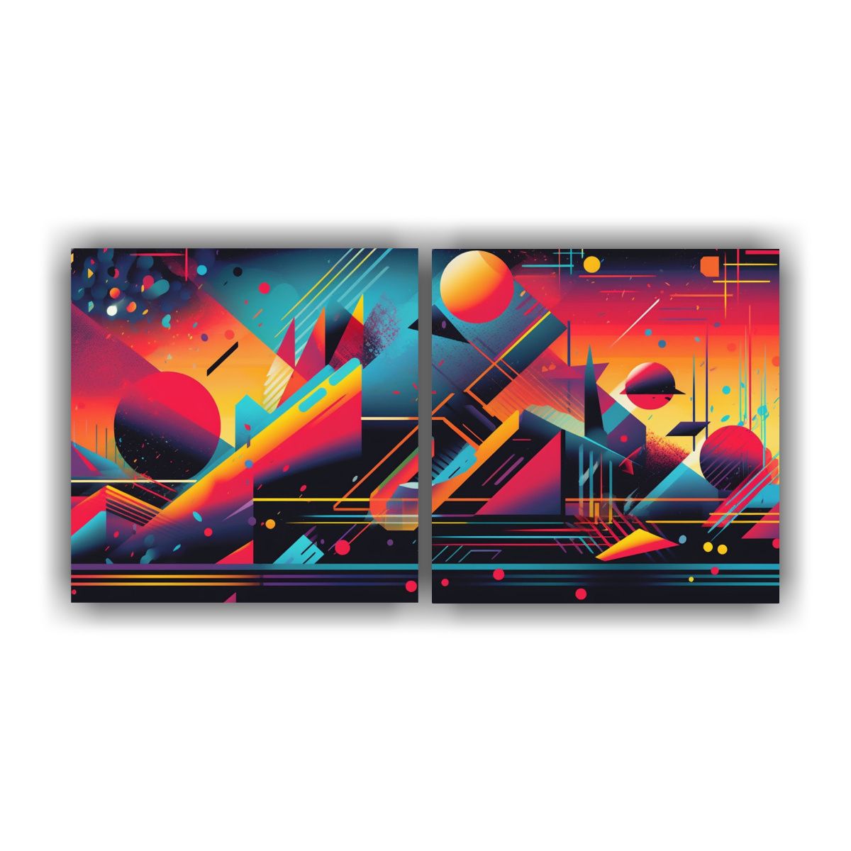 GENERICO - Lienzos Tela Modernos Retro Futurismo Envuélvete En Un Mund 160x80cm