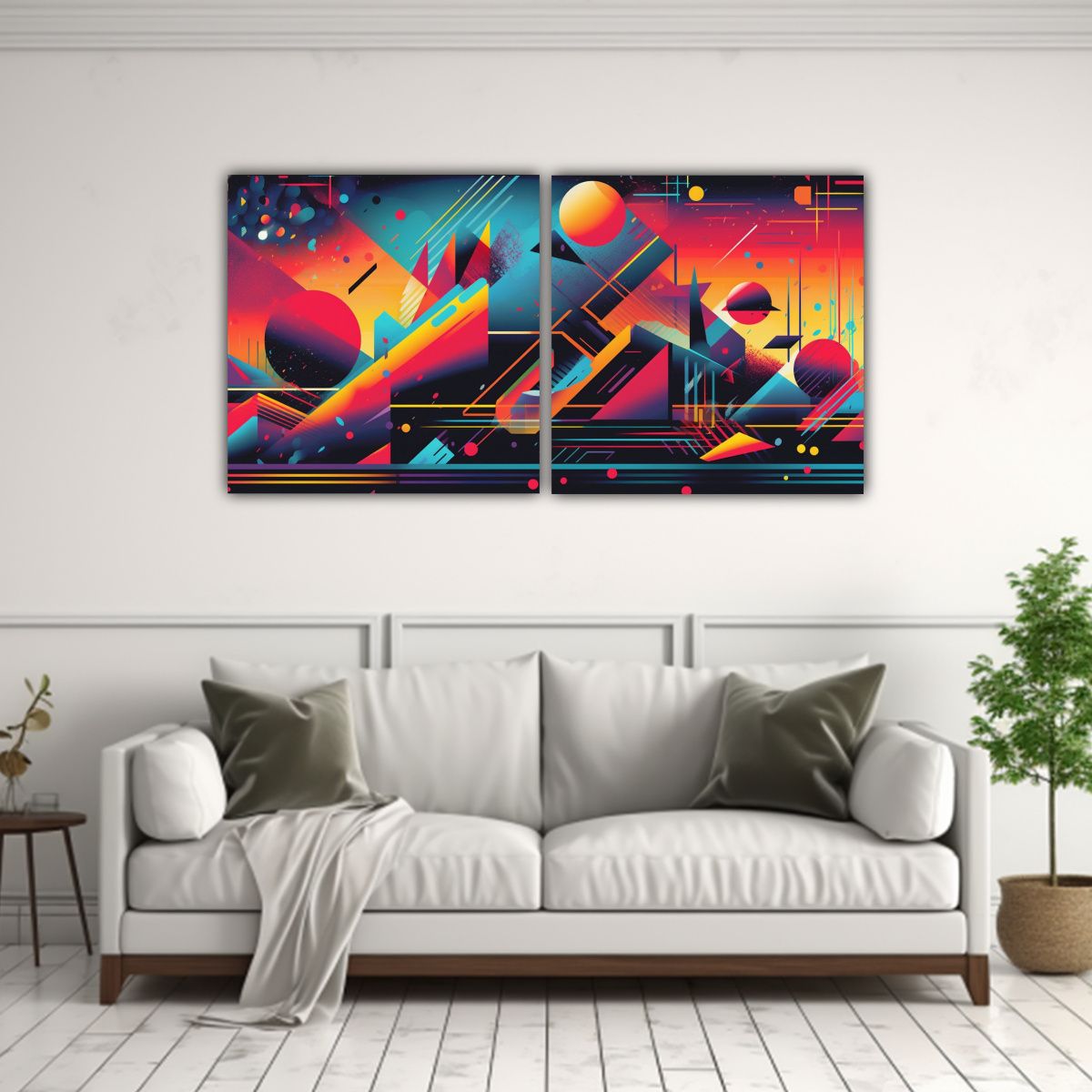 GENERICO - Lienzos Tela Modernos Retro Futurismo Envuélvete En Un Mund 160x80cm