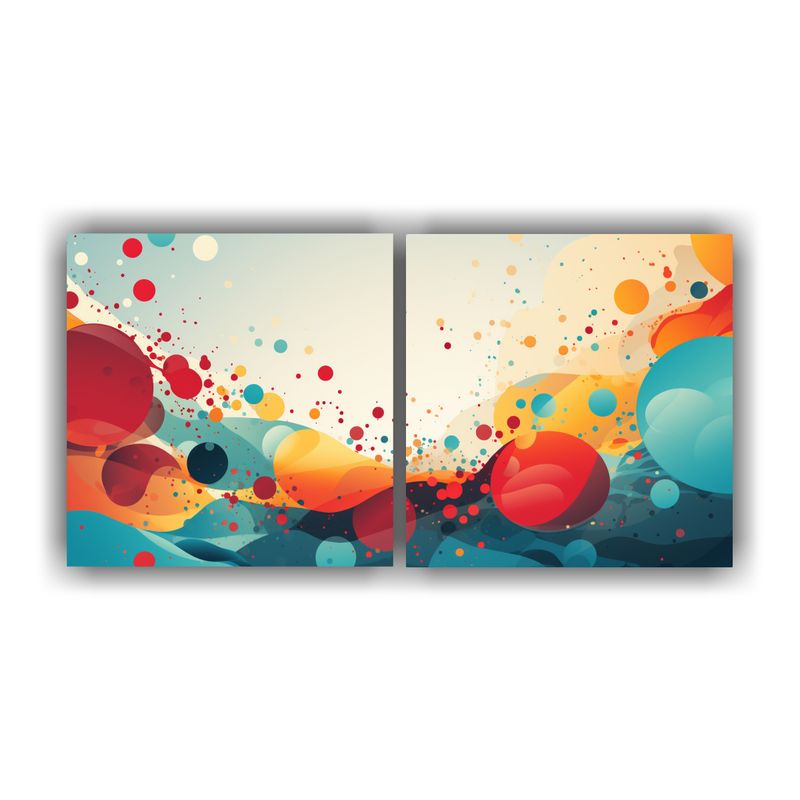 GENERICO - Pintura Abstracta En Lienzo Con Puntos Semitonos 160x80cm
