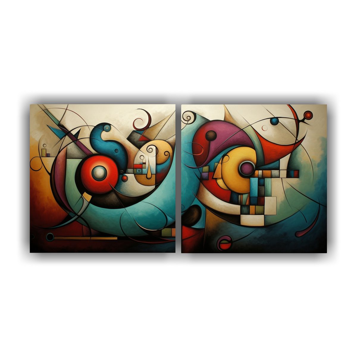 GENERICO - Pinturas En Relieve Abstractas Para Decoración, Set De 2 Li 160x80cm