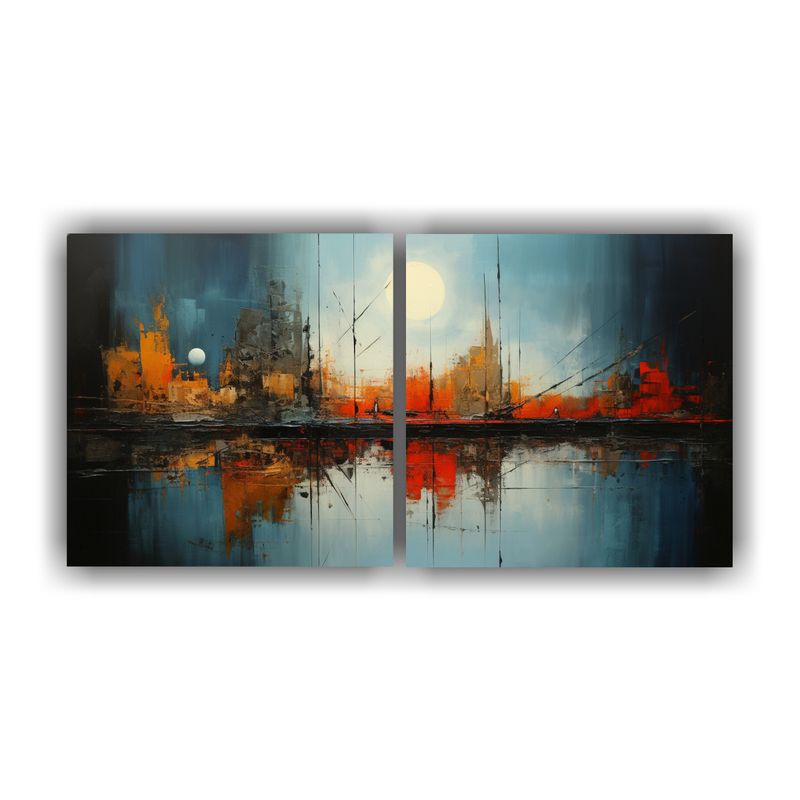 GENERICO - Cuadros Modernos Exuberantes Pinturas Abstractas De Paisajes 160x80cm