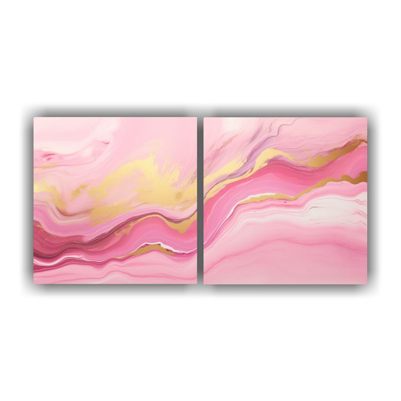 GENERICO - Cuadros Movimiento Escenario Pink And Gold Abstract Backgrou 160x80cm