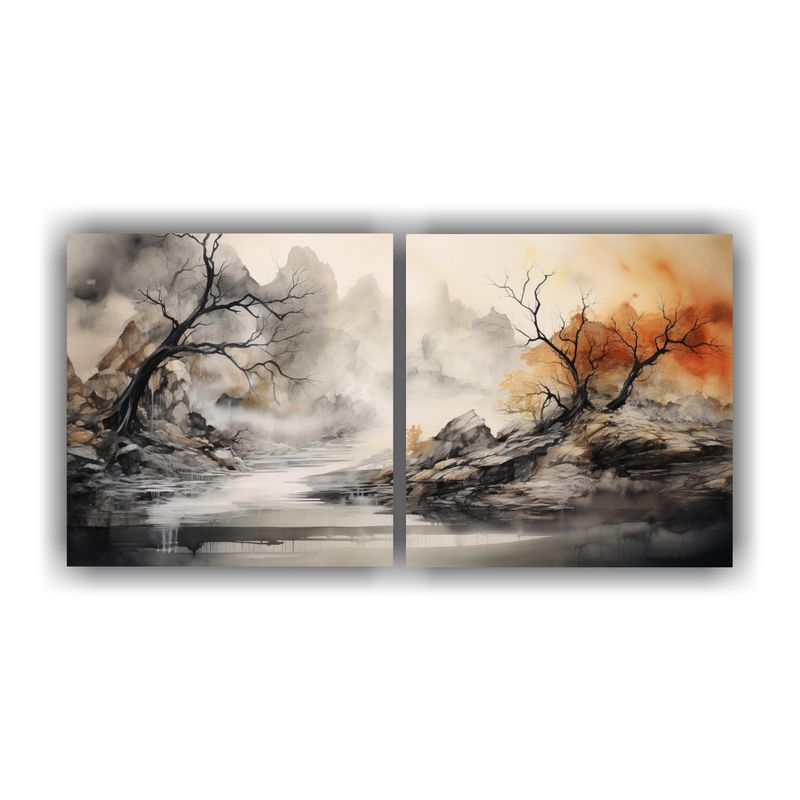 GENERICO - Pinturas Decorativas Abstractas De Paisajes Acuarela Armonio 160x80cm
