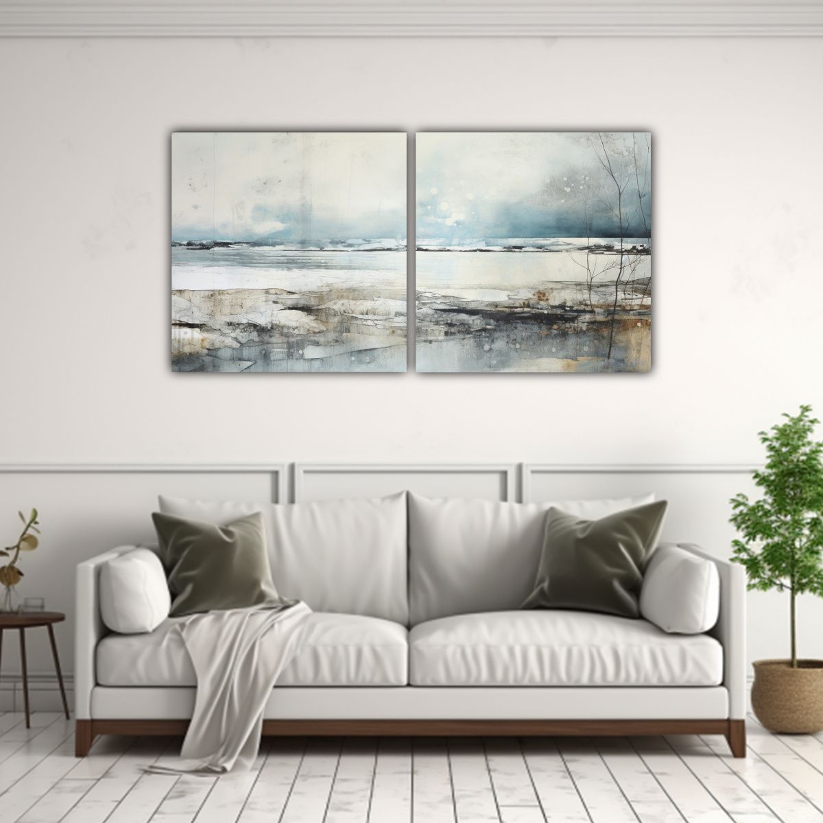 GENERICO - Pintura Horizontal Con Sensibilidad Artística En Blanco, Tu 160x80cm