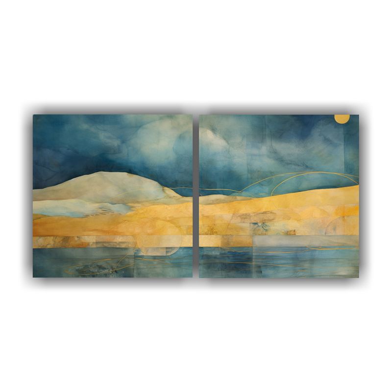 GENERICO - Pintura Decorativa Con Vibrantes Colores Turquesa Y Dorado 160x80cm