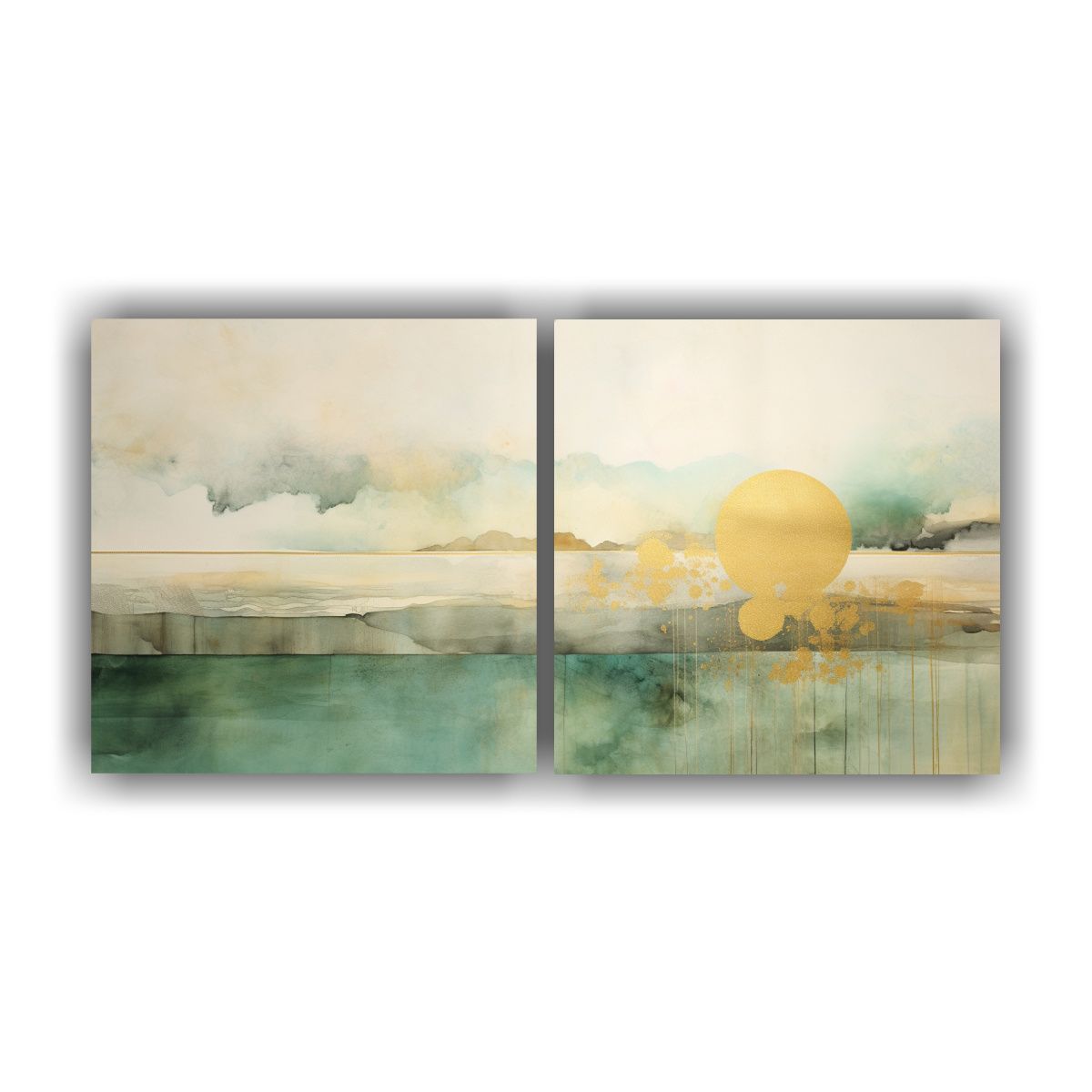 GENERICO - Set 2 Telas En Bastidor Hermoso Temática Pintura Con Un Acu 160x80cm