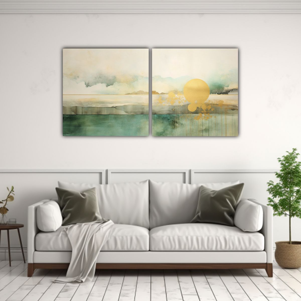 GENERICO - Set 2 Telas En Bastidor Hermoso Temática Pintura Con Un Acu 160x80cm