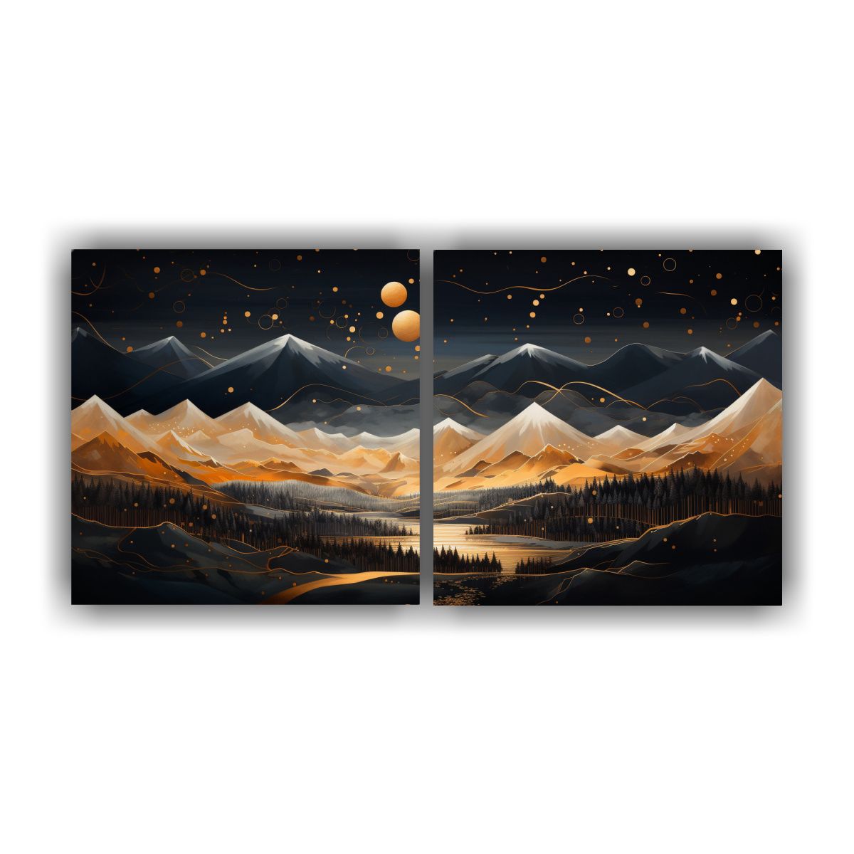 GENERICO - Cuadro Paisaje Montañoso Con Estilo Elegante 160x80cm