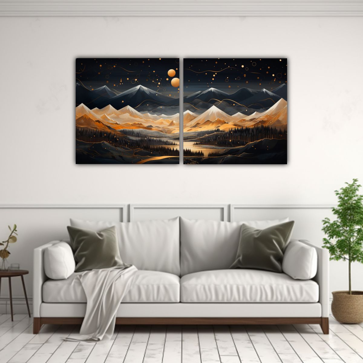 GENERICO - Cuadro Paisaje Montañoso Con Estilo Elegante 160x80cm