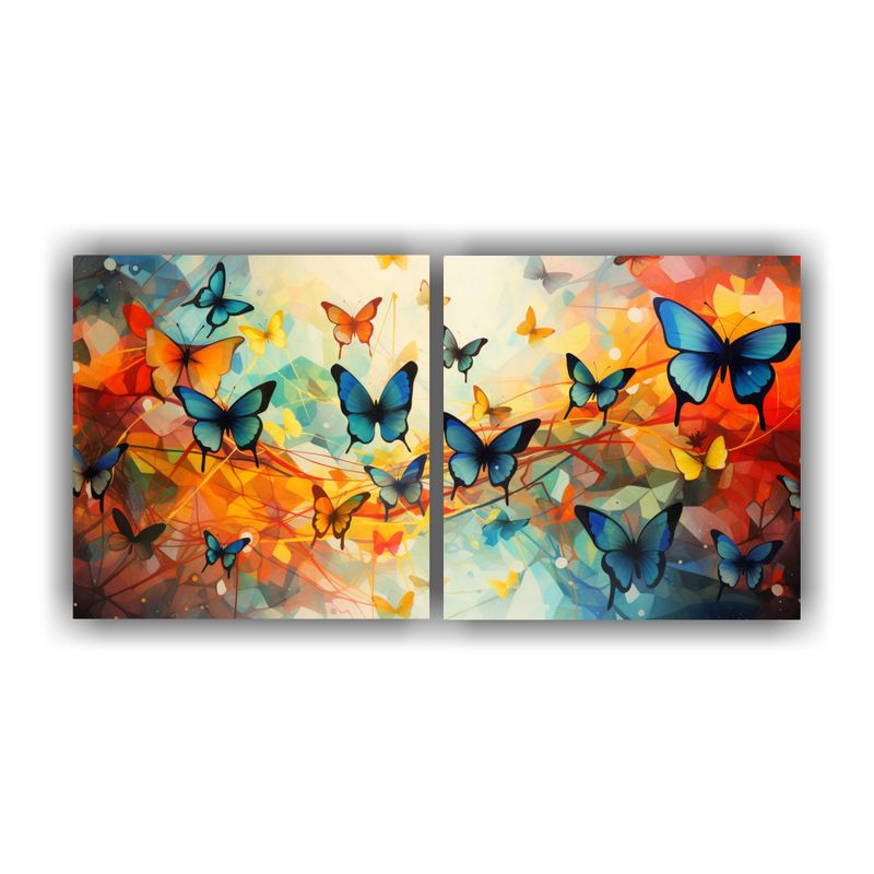 GENERICO - Pinturas Abstractas De Mariposas En Estilo Pop Art 160x80cm