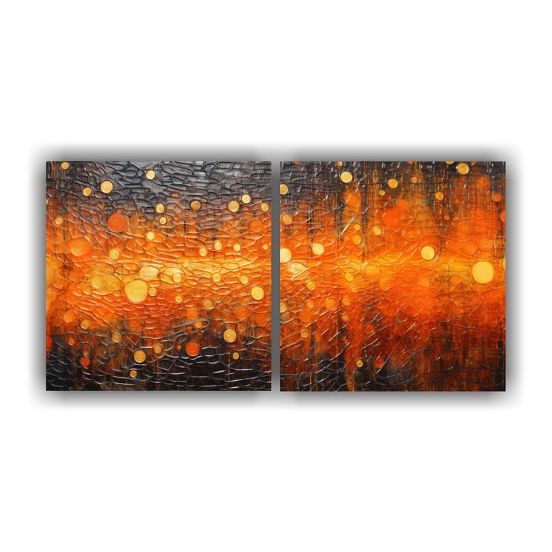 GENERICO - Set 2 Lienzos Moderno Estilo Puntillismo Luminoso Floral Hec 160x80cm