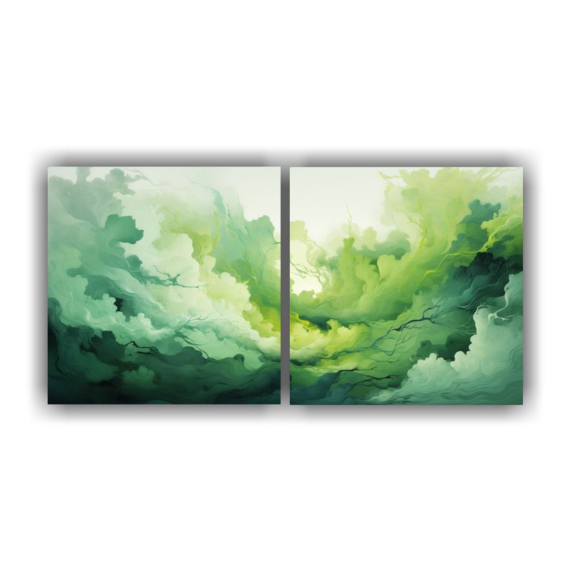GENERICO - Artes De Pared Fotografía Minimalismo Verde Pintura Abstrac 160x80cm