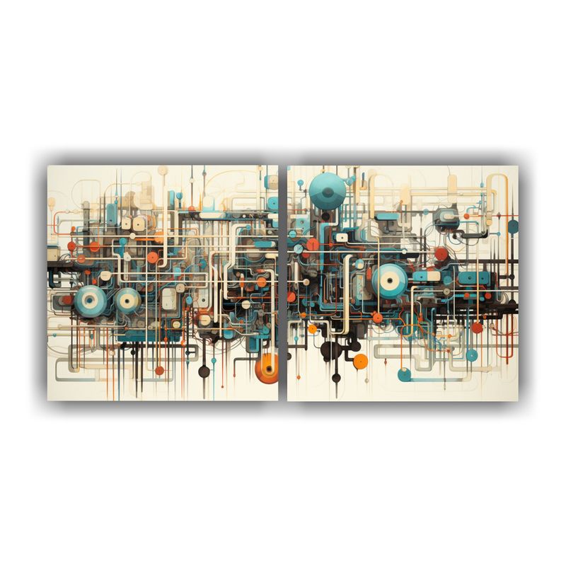 GENERICO - Pinturas Abstractas Y Tecnológicas Para Decorar Habitación 160x80cm