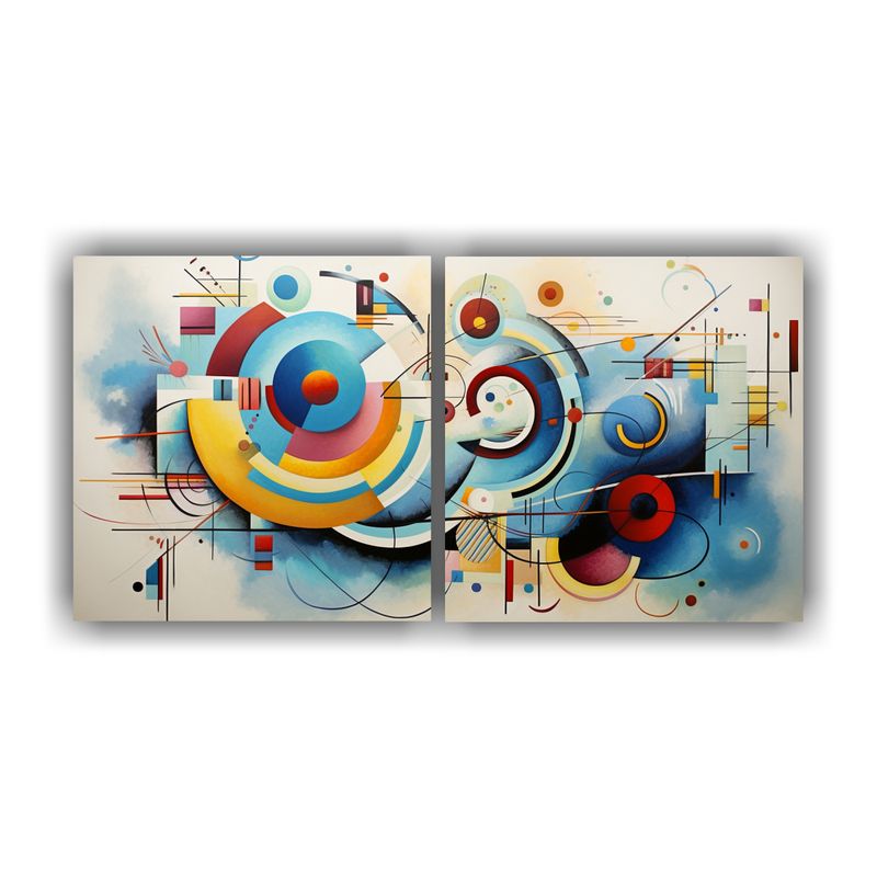 GENERICO - Conjunto 2 Cuadros Hermoso Pop Art Pintura Abstracta Kandins 160x80cm