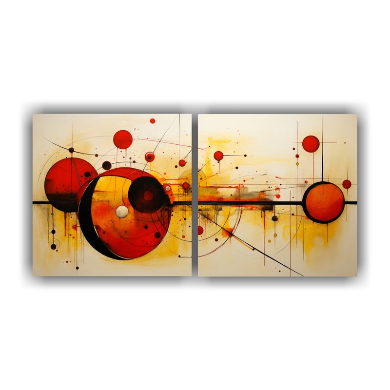 GENERICO - Dibujo Calidez Pintura Abstracta Con Circulos 160x80cm