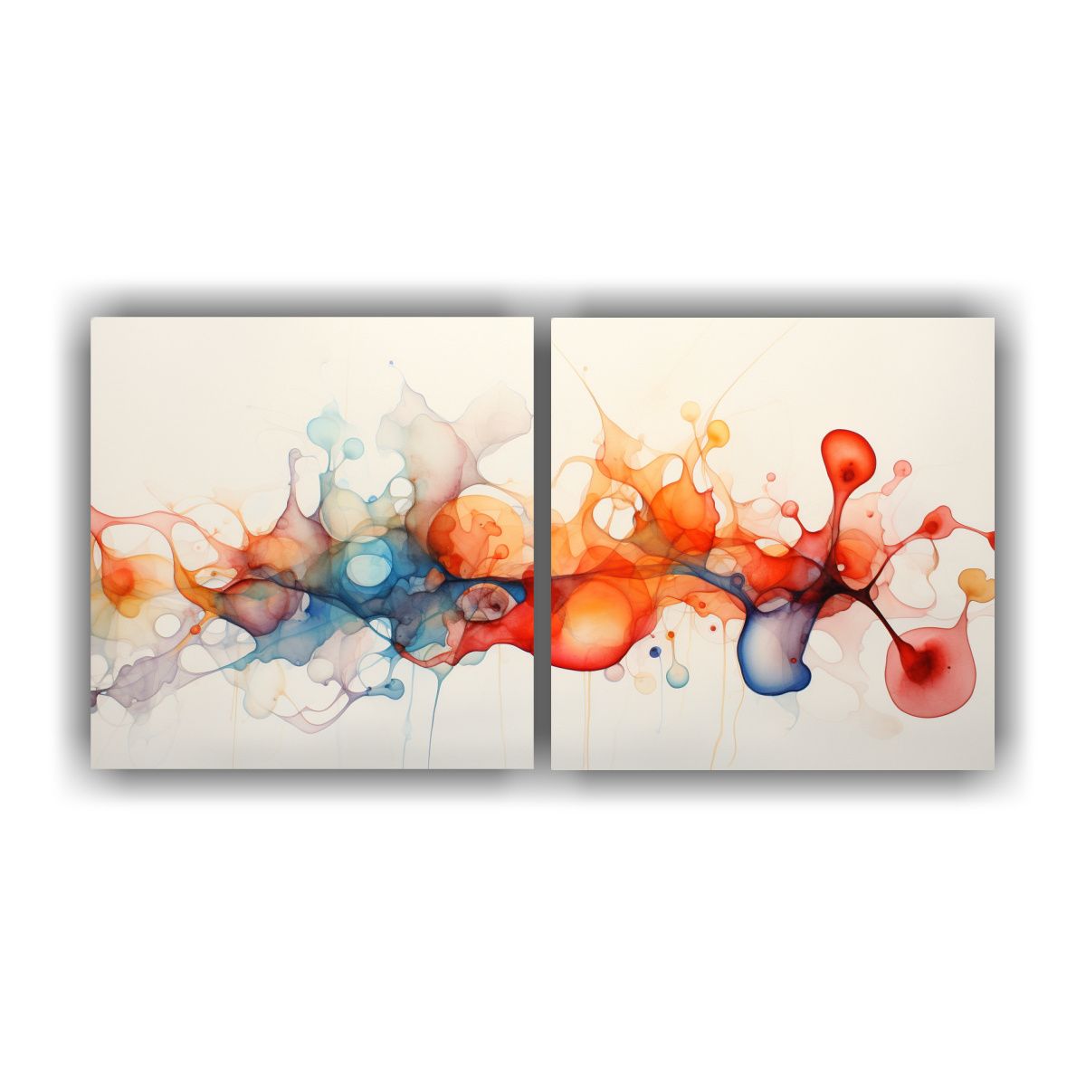 GENERICO - Pintura Abstracta Acuarela: Dos Artes Composición Belleza N 160x80cm