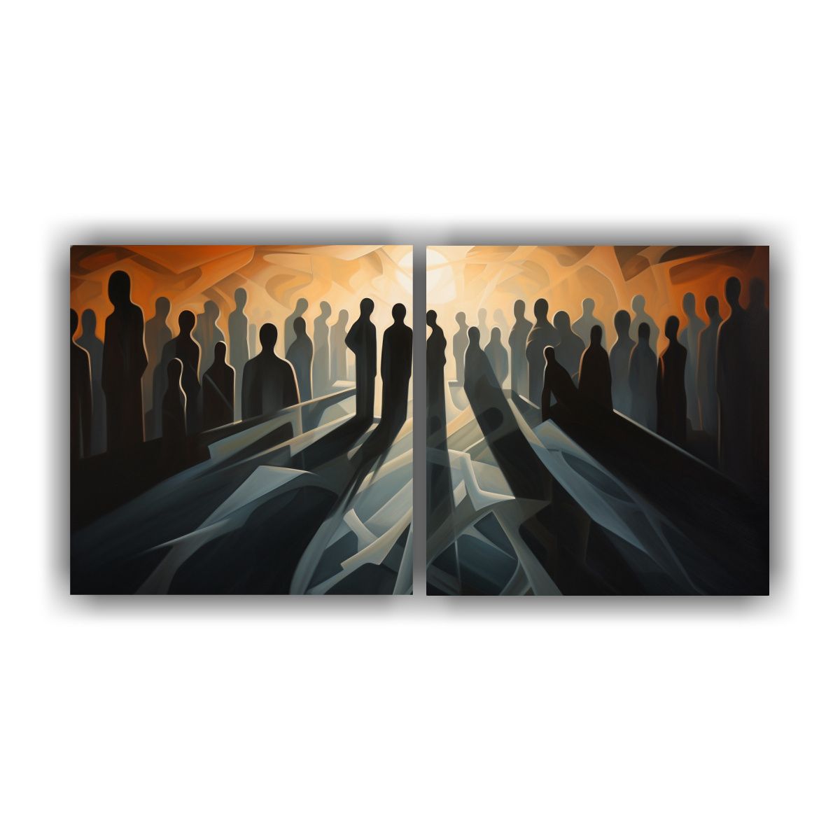 GENERICO - Pinturas Abstractas De Decoración Enigmáticas Sombras En U 160x80cm