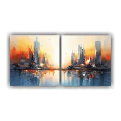 GENERICO - Cuadros Decorativos De La Ciudad Exuberante En Representaci 160x80cm