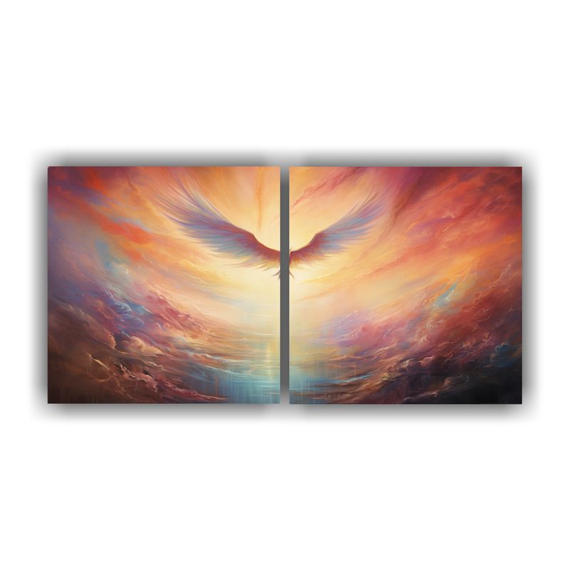 GENERICO - Díptico Abstracto De Sueños Volando En Cielos Abstractos 160x80cm