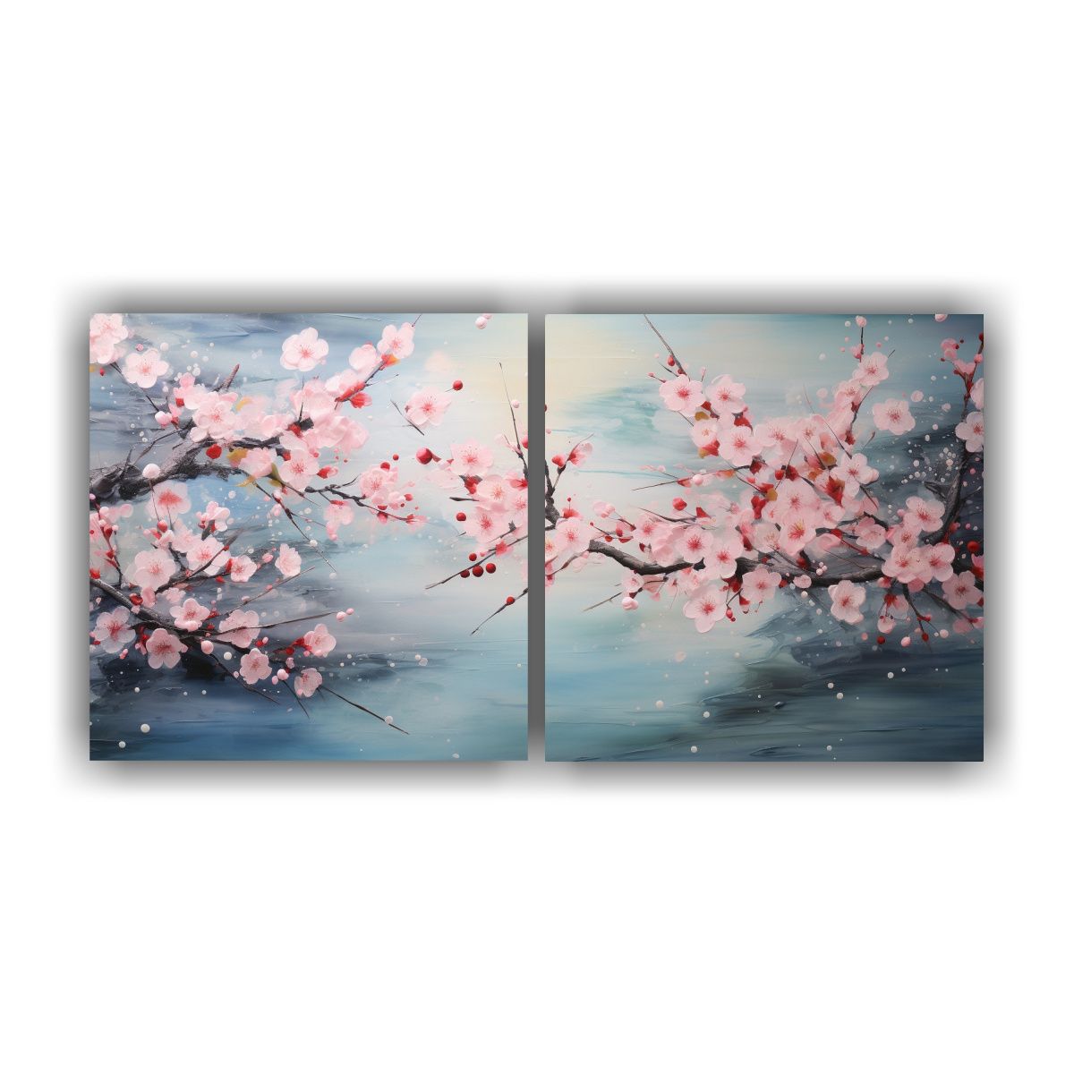 GENERICO - Cuadro Decorativo Con Flores De Cerezo Flotando En Un Río T 160x80cm