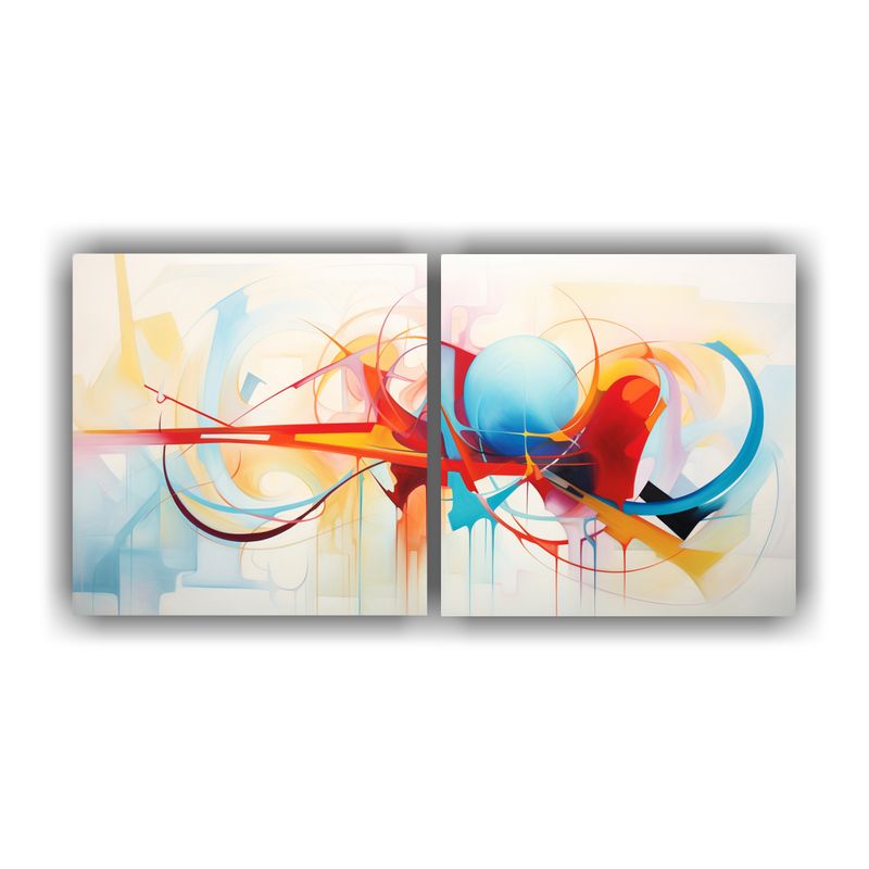 GENERICO - Conjunto 2 Lienzos Alta Calidad Resolución Cuadros Abstract 160x80cm