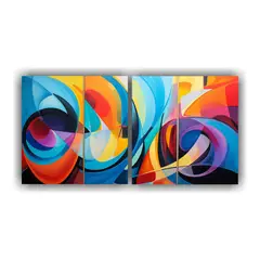 GENERICO - Cuadros Abstractos Coloridos Para Decoración 160x80cm