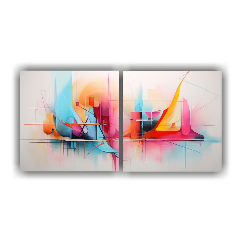 GENERICO - Cuadros Abstractos Modernos De Alta Resolución En Colores P 160x80cm