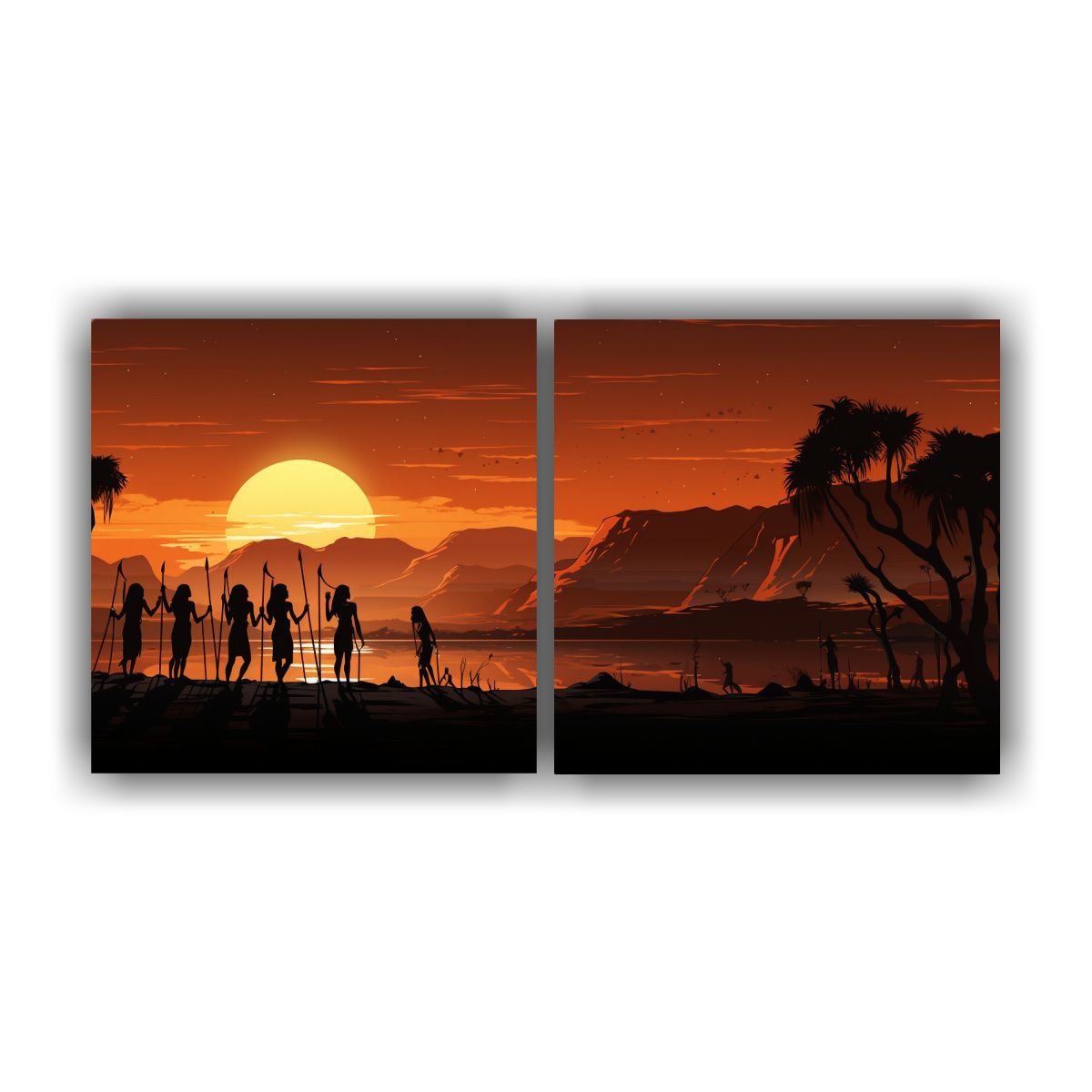 GENERICO - Pinturas Decorativas Inspiradas En Estilo Majestuoso: Set 2  160x80cm