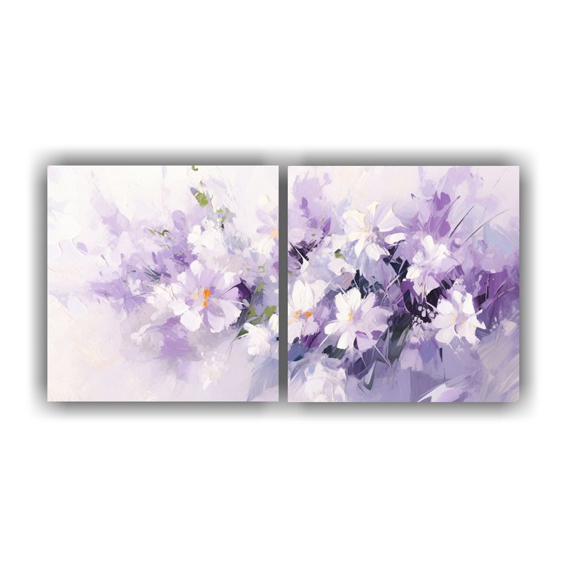 GENERICO - Pintura En Lienzo De Flores En Colores Morado Y Blanco Para  160x80cm