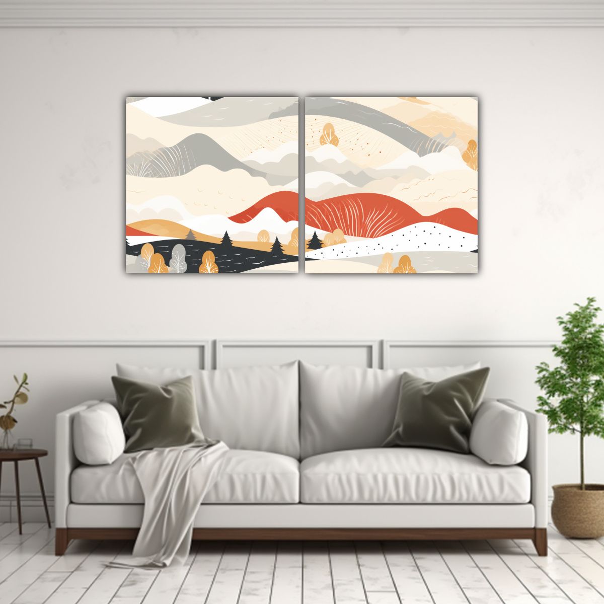 GENERICO - Pinturas Abstractas De Arte Callejero Y Paisaje Escandinavo 160x80cm