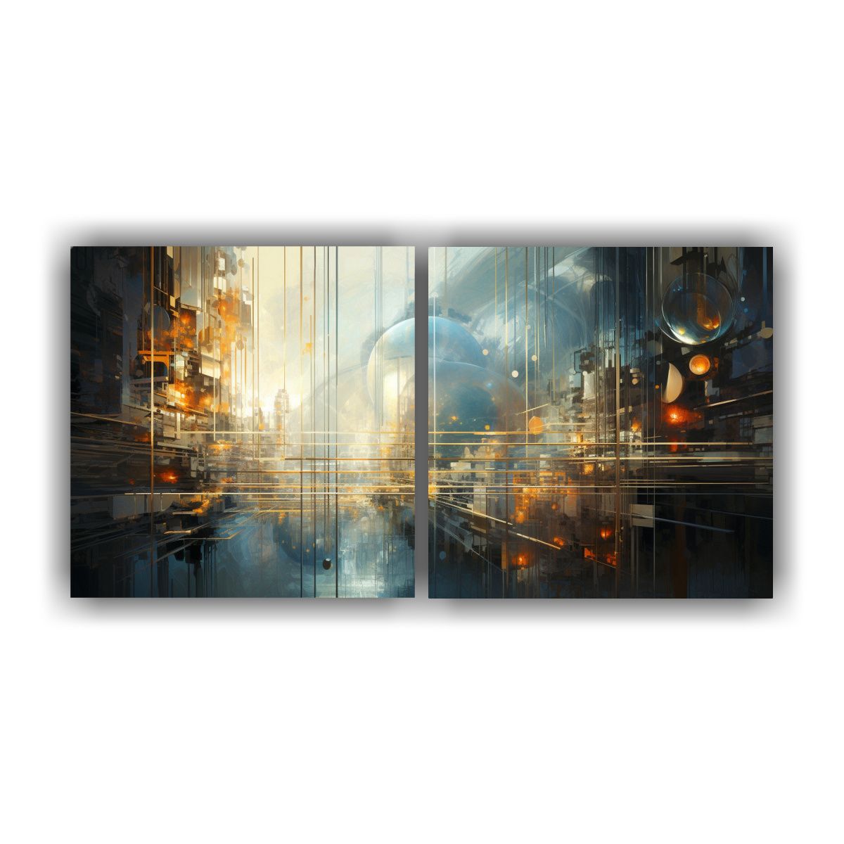GENERICO - Cuadros Tela Sublimada Personalidad Paisaje Cibernético Abs 160x80cm
