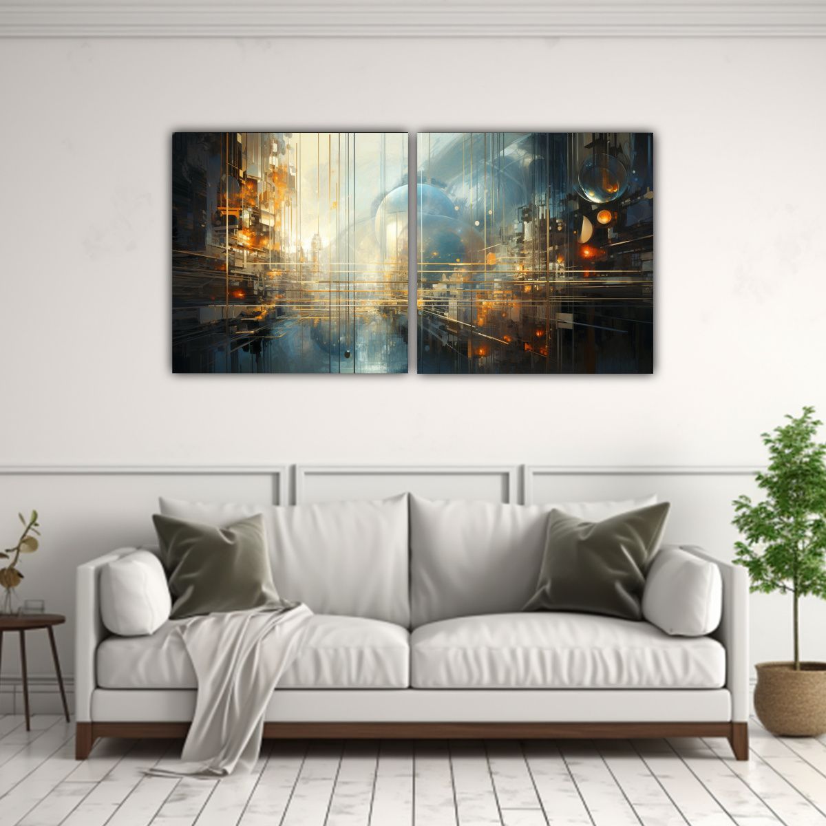 GENERICO - Cuadros Tela Sublimada Personalidad Paisaje Cibernético Abs 160x80cm