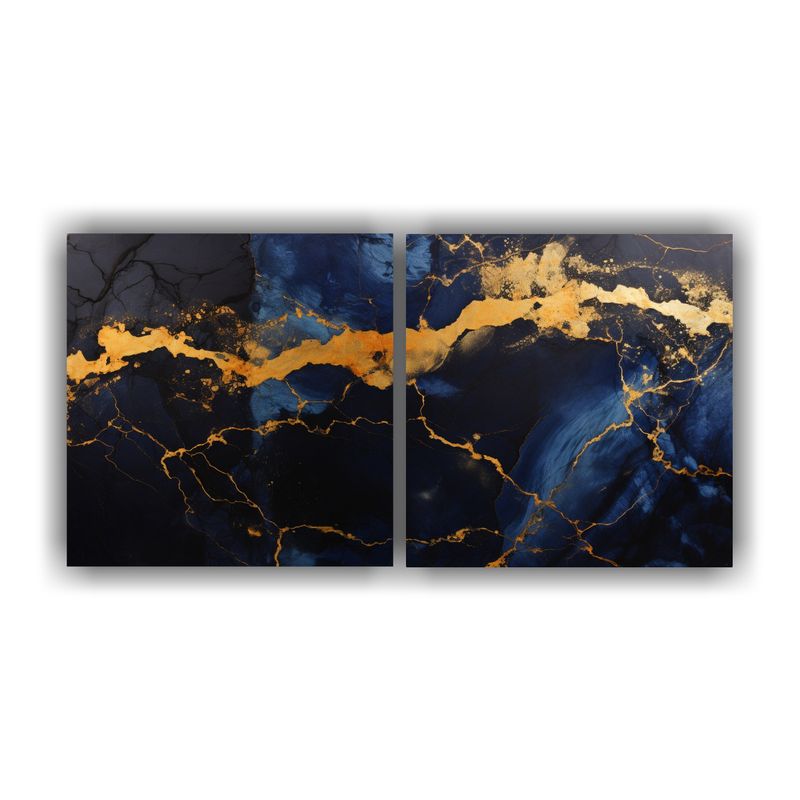 GENERICO - Cuadros Decorativos De Patrón De Mármol En Colores Zafiro, 160x80cm