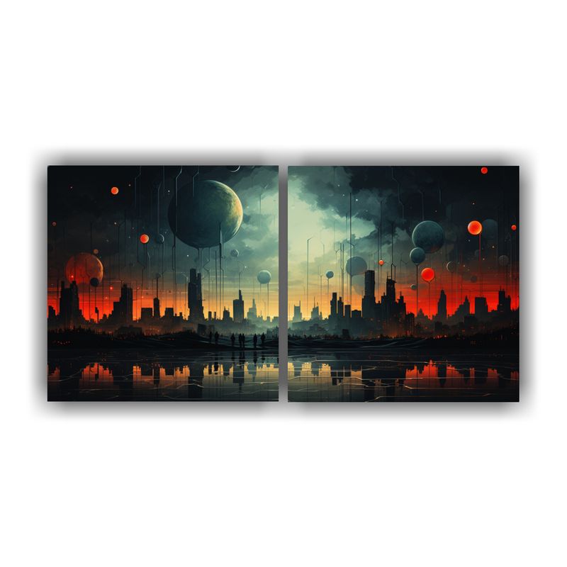 GENERICO - Pinturas Decorativas Con Combinación Llamativa De Luces Roj 160x80cm