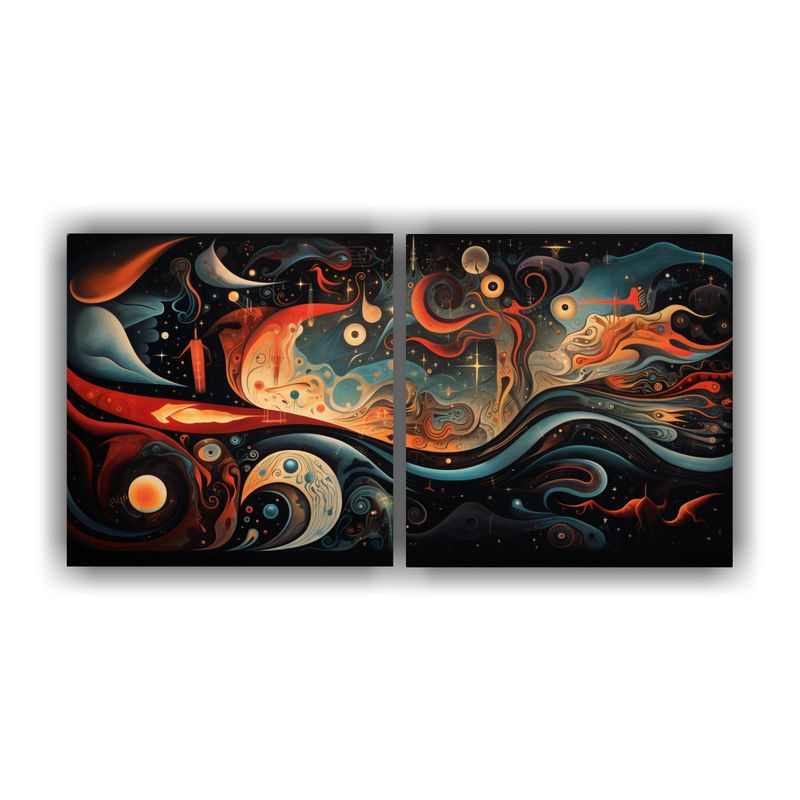 GENERICO - Lienzos Acuarela Originales De Mitos Y Leyendas Antiguas Rep 160x80cm