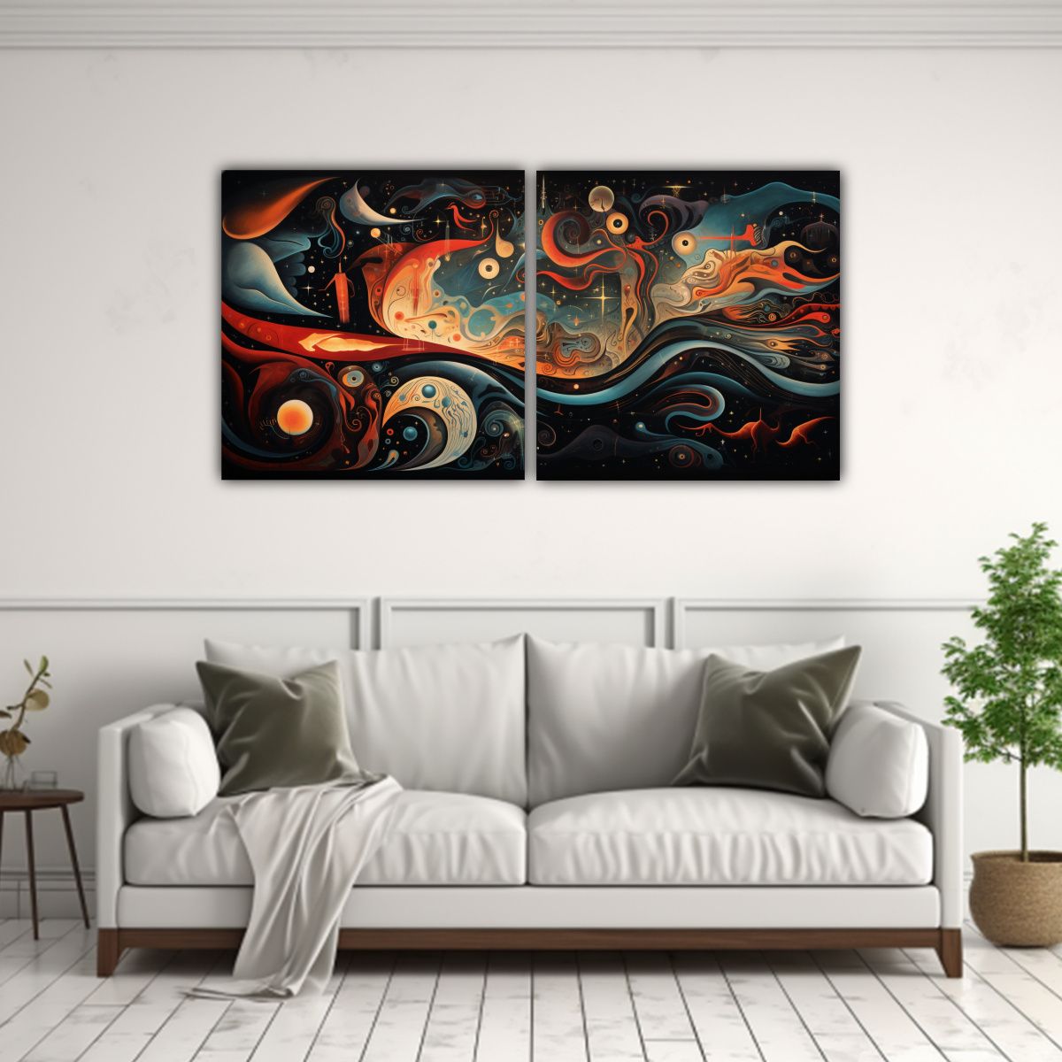 GENERICO - Lienzos Acuarela Originales De Mitos Y Leyendas Antiguas Rep 160x80cm