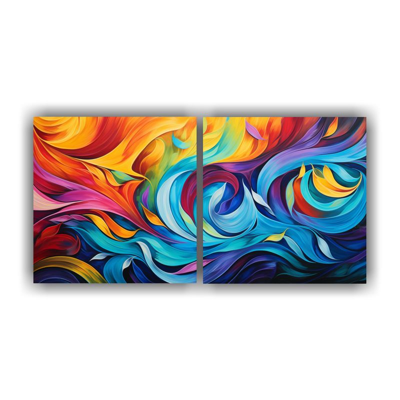 GENERICO - Pinturas Decorativas Con Patrones Abstractos Enérgicos Y Vi 160x80cm