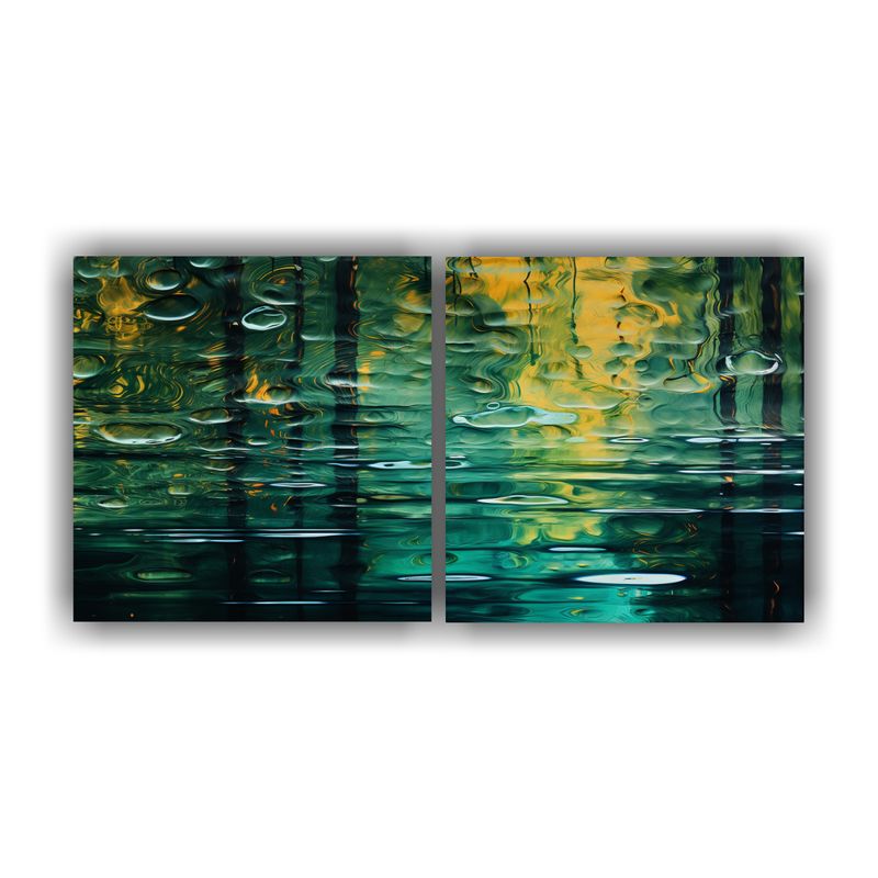 GENERICO - Cuadro Decorativo Set 2 Telas Imagen Alegría En Bastidor 160x80cm