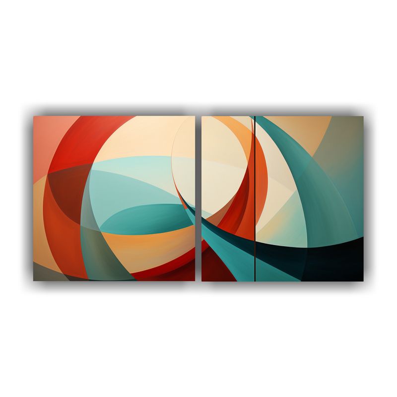 GENERICO - Cuadros Calidos Naturaleza Viva Abstracción Geométrica ABS 160x80cm