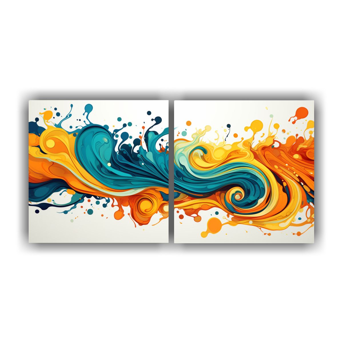 GENERICO - Cuadro De Pared Expresión Obra Maestra Naranja Y Amarillo 160x80cm