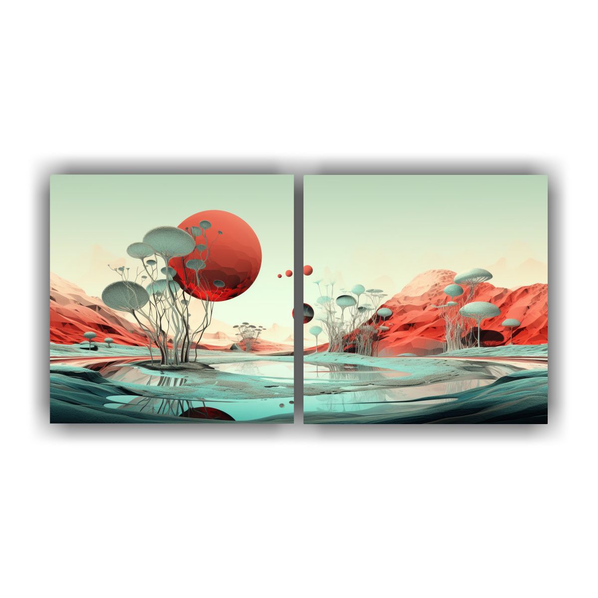 GENERICO - Paisaje Onírico Surrealista Resistente En Decoraciones De P 160x80cm