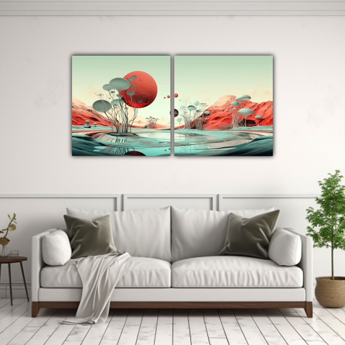 GENERICO - Paisaje Onírico Surrealista Resistente En Decoraciones De P 160x80cm