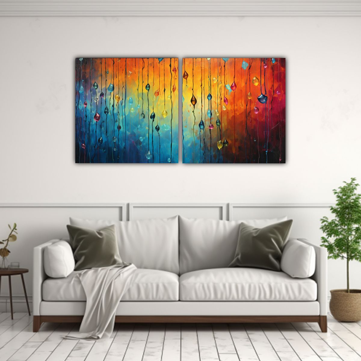 GENERICO - Cuadros Vintage Con Detalles Intrincados En Lluvia Abstracta 160x80cm