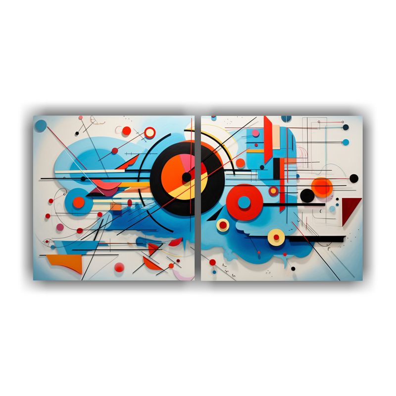 GENERICO - Pinturas Decorativas Estilo Kandinsky, Arte Contemporáneo 160x80cm