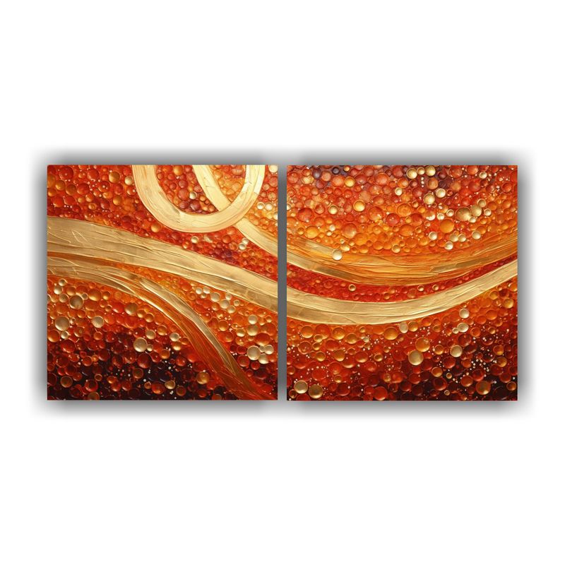 GENERICO - Set De 2 Lienzos Decorativos En Estilo Puntillismo Luminoso  160x80cm