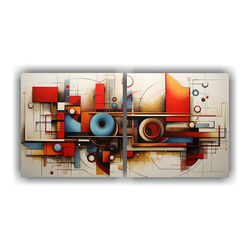 GENERICO - Pinturas Abstractas En Bastidor Con Patrón Intenso En Dos T 160x80cm
