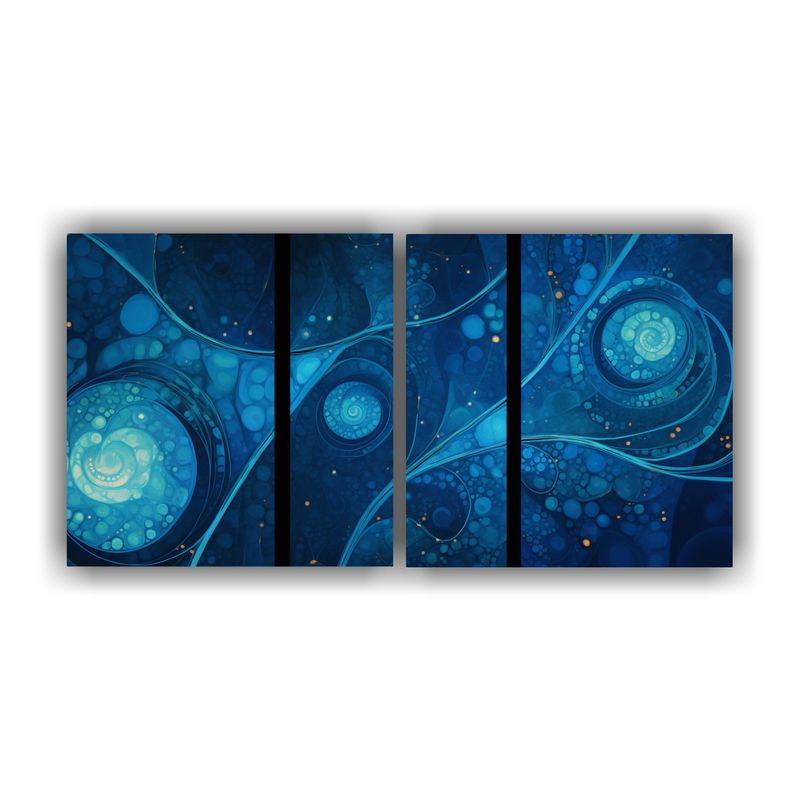 GENERICO - Artes De Pared Estilo Galería Patrones Cósmicos En Azul Pr 160x80cm
