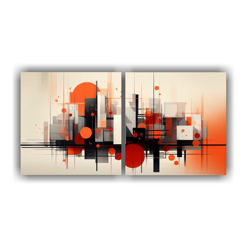 GENERICO - Pinturas De Arte Moderno De Pared: Arquitectura Urbana Abstr 160x80cm
